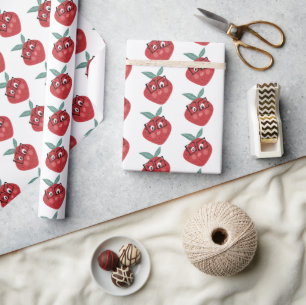 Söt jordgubbserie Handritad klotter      Presentpapper