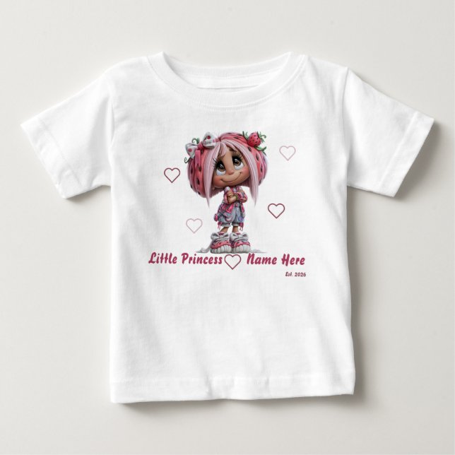 Söt Jordgubbsflicka T Shirt (Framsida)