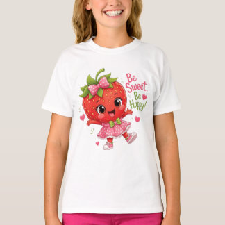 Söt jordgubbsflicka - Var söt, var glad T Shirt