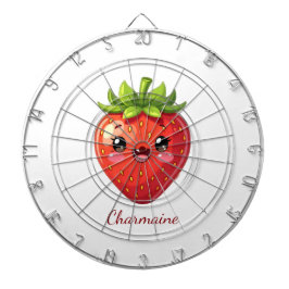 Söt jordgubbsmonogram kawaii darttavla