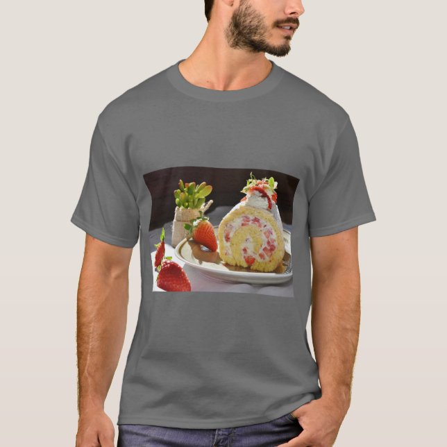 Söt Jordgubbsrull T-Shirt (Framsida)