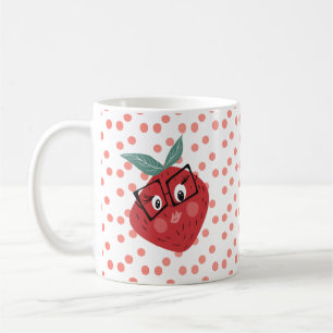 Söt jordgubbsserie Handritad klotter    Kaffemugg