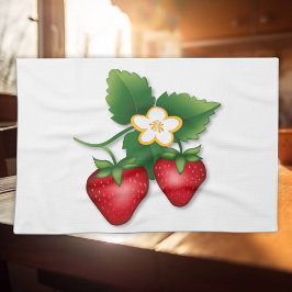 Söt jordgubbsshortcake kökshandduk