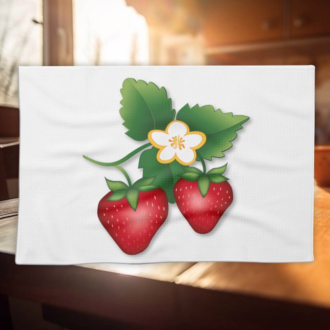 Söt jordgubbsshortcake kökshandduk (Sweet Strawberry Shortcake Towel to spruce up your kitchen!)