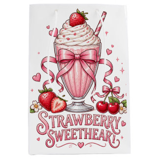 Söt jordgubbssmjölkshake rosa efterrätt