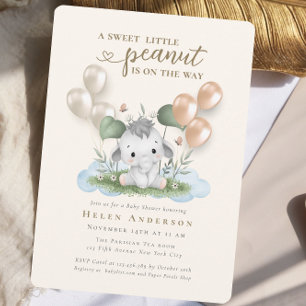 Söt jordnöt på väg Pojke Baby Shower Inbjudningar