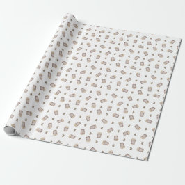 Söt jordton koffekopp akvarell presentpapper