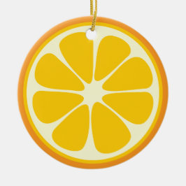 Söt Juicy-Orange Tropical Citrus Fruit Slice Julgransprydnad Keramik