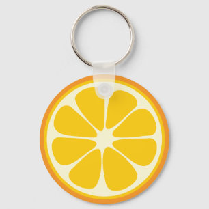 Söt Juicy-Orange Tropical Citrus Fruit Slice Nyckelring