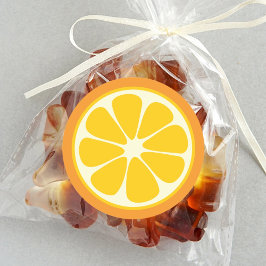Söt Juicy-Orange Tropical Citrus Fruit Slice Runt Klistermärke