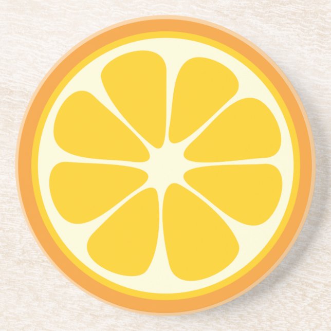 Söt Juicy-Orange Tropical Citrus Fruit Slice Underlägg Sandsten (Framsidan)