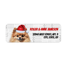 Söt jul-adress för Pomeranian-hund