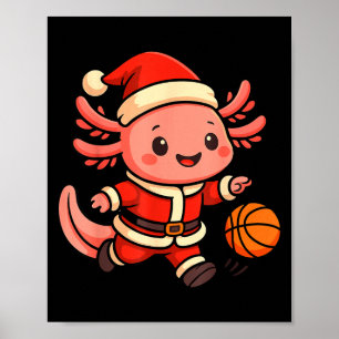 Söt jul Axolotl basketspelare design Poster