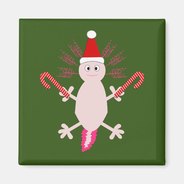 Söt jul Axolotl Magnet (Framsidan)