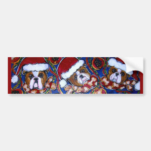 Söt jul-bulldogg-bilsticker bildekal