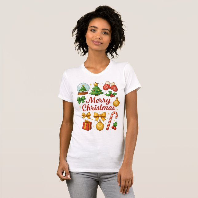 Söt jul clipart familjetröja present t shirt (Hel framsida)
