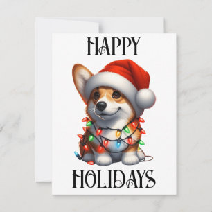 Söt jul-corgi julkort