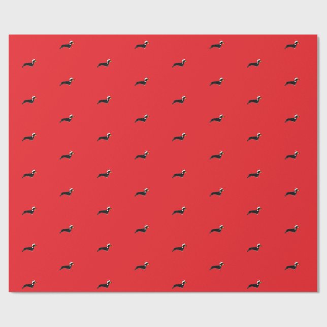 söt jul dachshund  presentpapper (Platt)