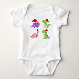Söt jul-dinosaurie baby-bodysuit  t shirt