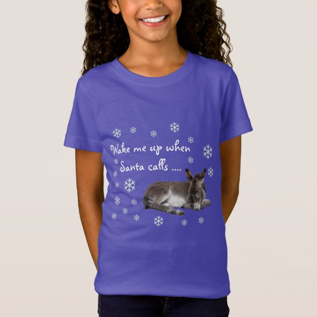 Söt jul-donkey med snöflingor t shirt (Framsida)