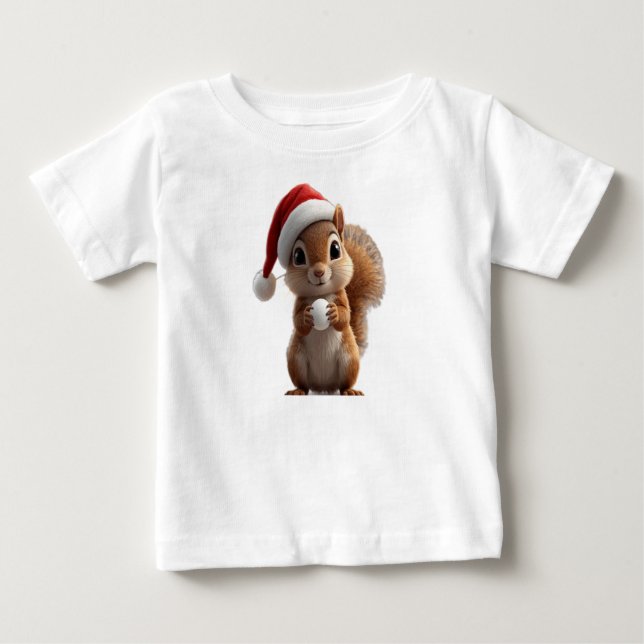 Söt jul-ekorre baby T-shirt (Framsida)