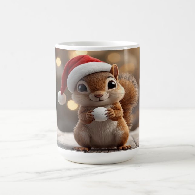 Söt jul-ekorre semester-mugg kaffemugg (Center)