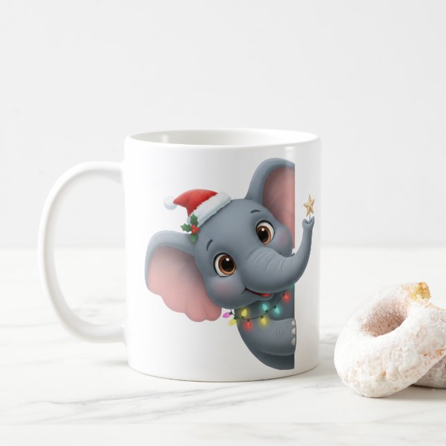 Söt jul elefant kaffemugg  (Med munk)