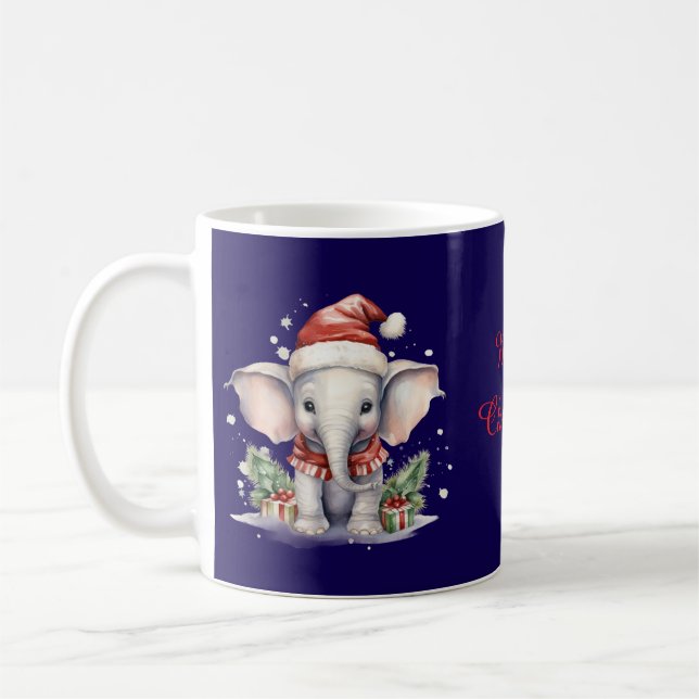 Söt jul elefant kaffemugg (Vänster)