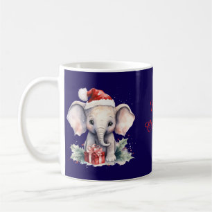 Söt jul elefant kaffemugg