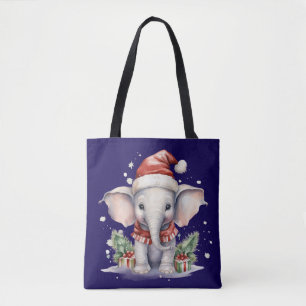 Söt jul elefant tygkasse