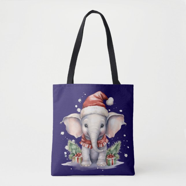 Söt jul elefant tygkasse (Framsida)
