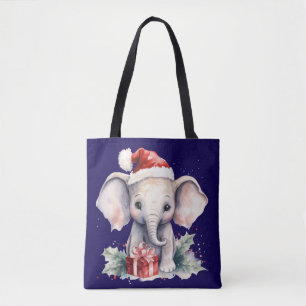 Söt jul elefant tygkasse