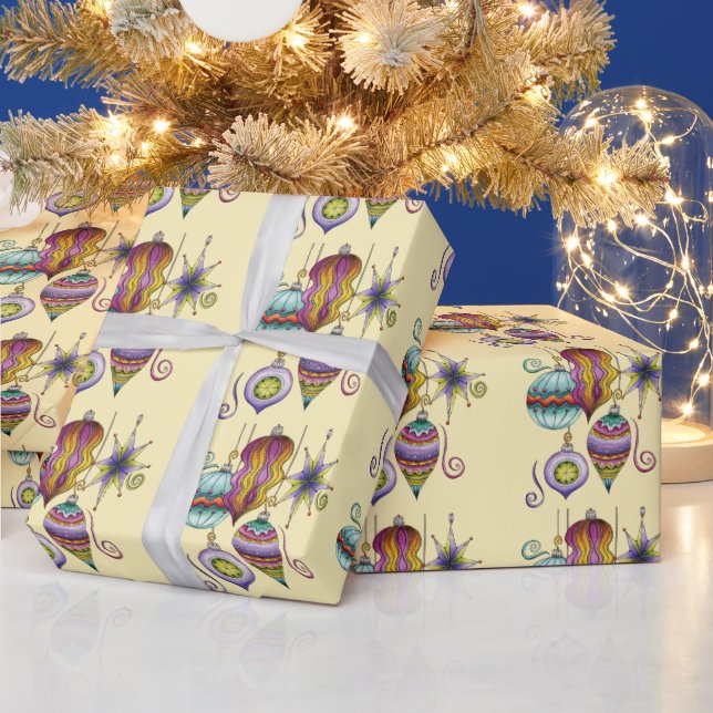 Söt jul, Eleganta och fina glasornament Presentpapper (Helgdagar)