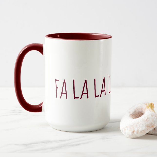 Söt jul FA LA LA LA Mugg (Med munk)