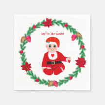 Söt jul glad bebis & tallkrans