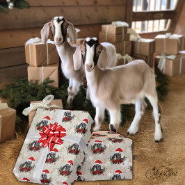 Söt Jul Goat Nubian Kid Utandning litet Presentpapper