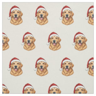 Söt jul golden retriever hund med tomtehatt tyg