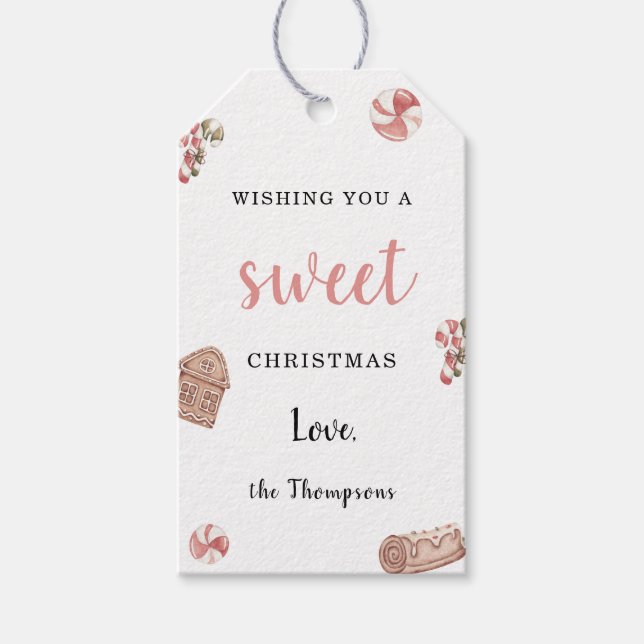 Söt jul-helgdag önskemål Trets Presentetikett (Framsidan)