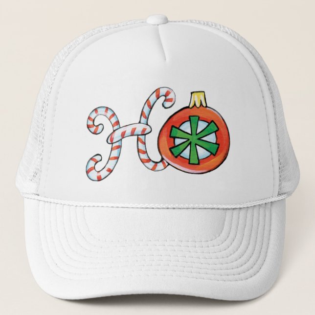 Söt jul Ho Ho Ho, Candy Canes-ornamentik Keps (Framsida)