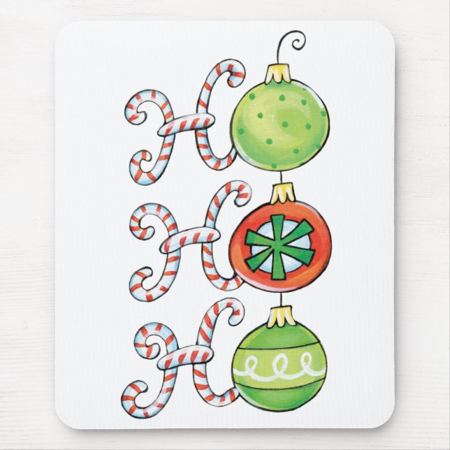 Söt jul Ho Ho Ho, godisstavar ornamentik Musmatta (Framsidan)