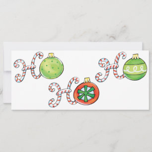 Söt jul Ho Ho Ho, godisstavar utsmyckningar Inbjudningar
