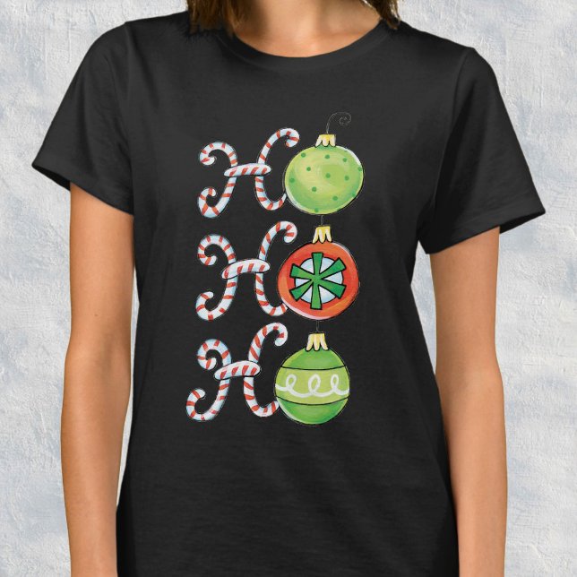 Söt jul Ho Ho Ho, godisstavsornamenten Tee Shirt (Skapare uppladdad)