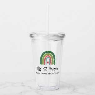Söt jul lärare regnbåge snälla listan take away mugg