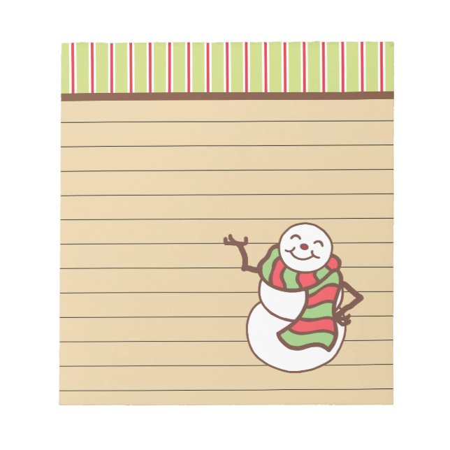 Söt jul ledig snömannen anteckningsblock present (Framsida)