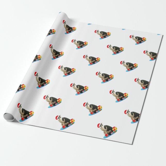 Söt jul Merlin katt Presentpapper (Utrullad)