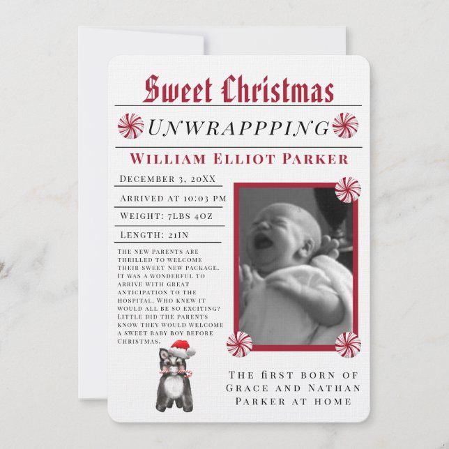 Söt jul modern tidning meddelande (Framsida)