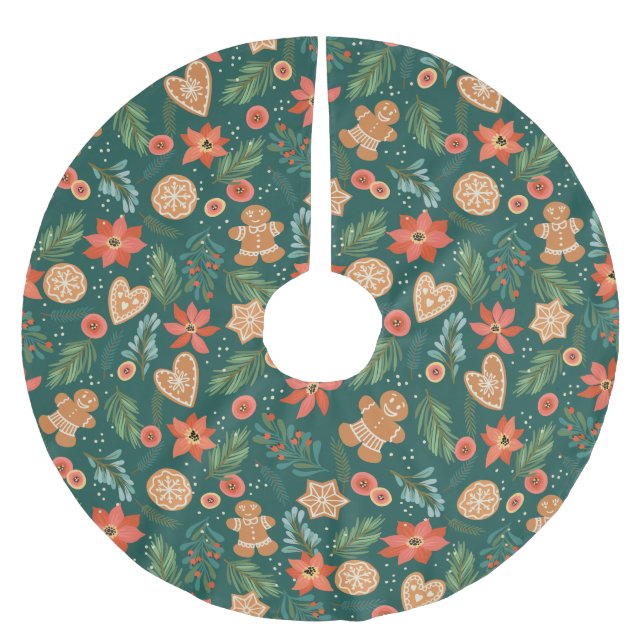 Söt jul Mönster Julgransmatta Borstad Polyester (Framsidan)