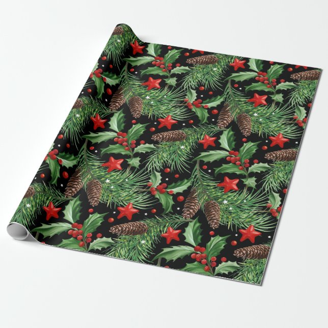 Söt jul Mönster Presentpapper (Utrullad)