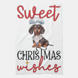 Söt jul-Önskemål: Dachshund Chef Kökshandduk