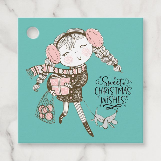 Söt jul Önskemål Gåvor Etiketter (Framsida)